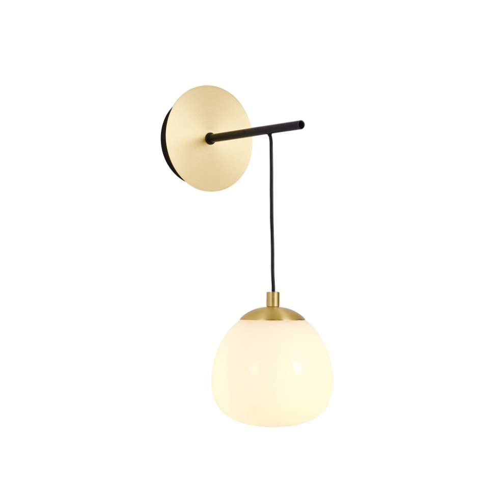 Светильник на стену с Led лампочками в комплекте Favourite 3047-1W+Lamps, цвет матовый черный, золото 3047-1W+Lamps - фото 2