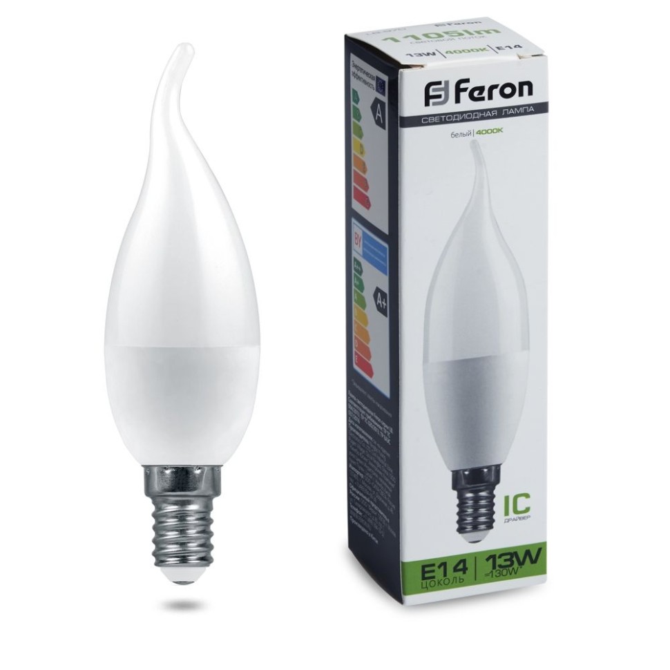 Набор для Goods : набор светодиодных ламп FERON LB-970 38113 (13W) 230V E14 4000K С37T упаковка 10 шт. ( код 600005881685 ) ( арт 300250 ) - фото 3