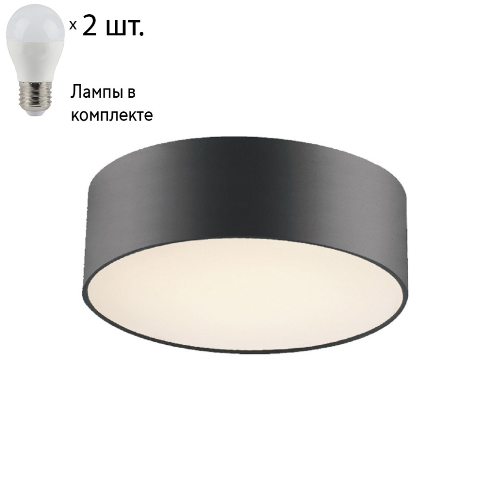 Потолочная люстра с лампочками Favourite Cerchi 1514-2C+Lamps E27 P45, цвет черный 1514-2C+Lamps E27 P45 - фото 1