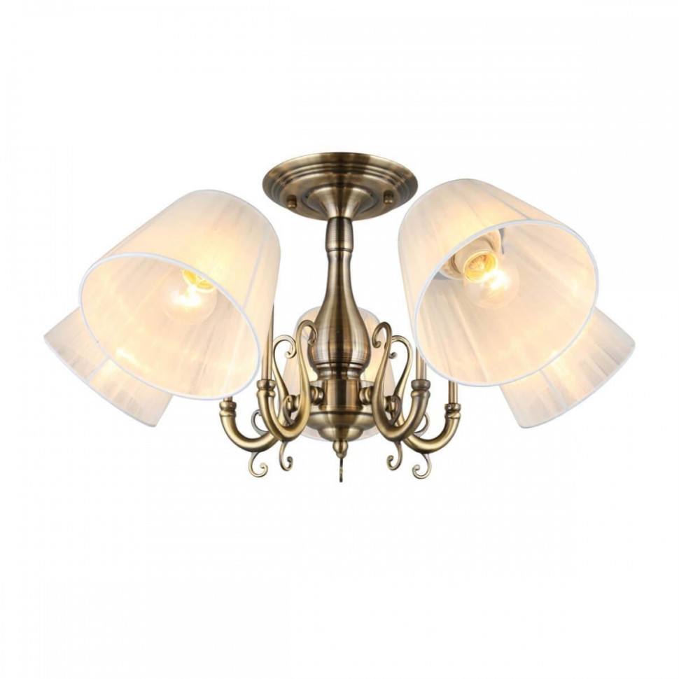 Люстра потолочная с лампочками Omnilux OML-29117-05+Lamps, цвет бронза OML-29117-05+Lamps - фото 2