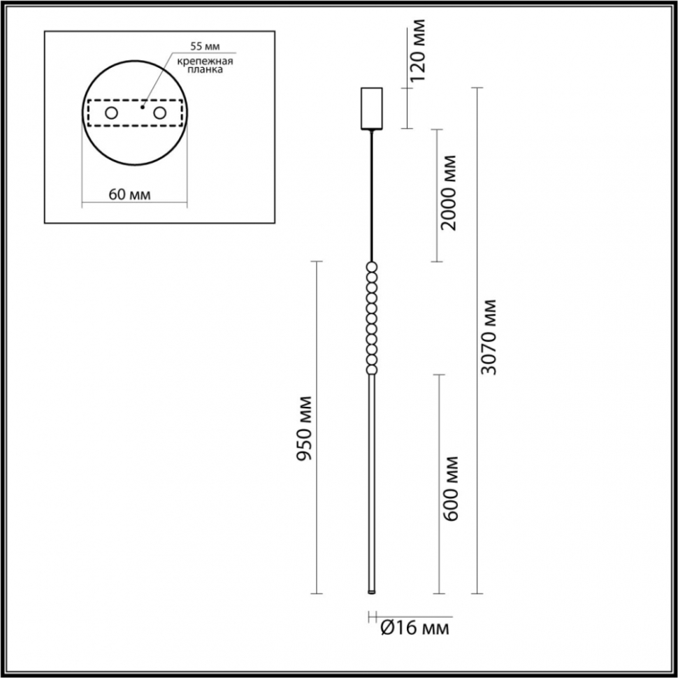 Подвесной светильник Odeon Light Monella Hightech 6639/12L, цвет античная бронза - фото 2