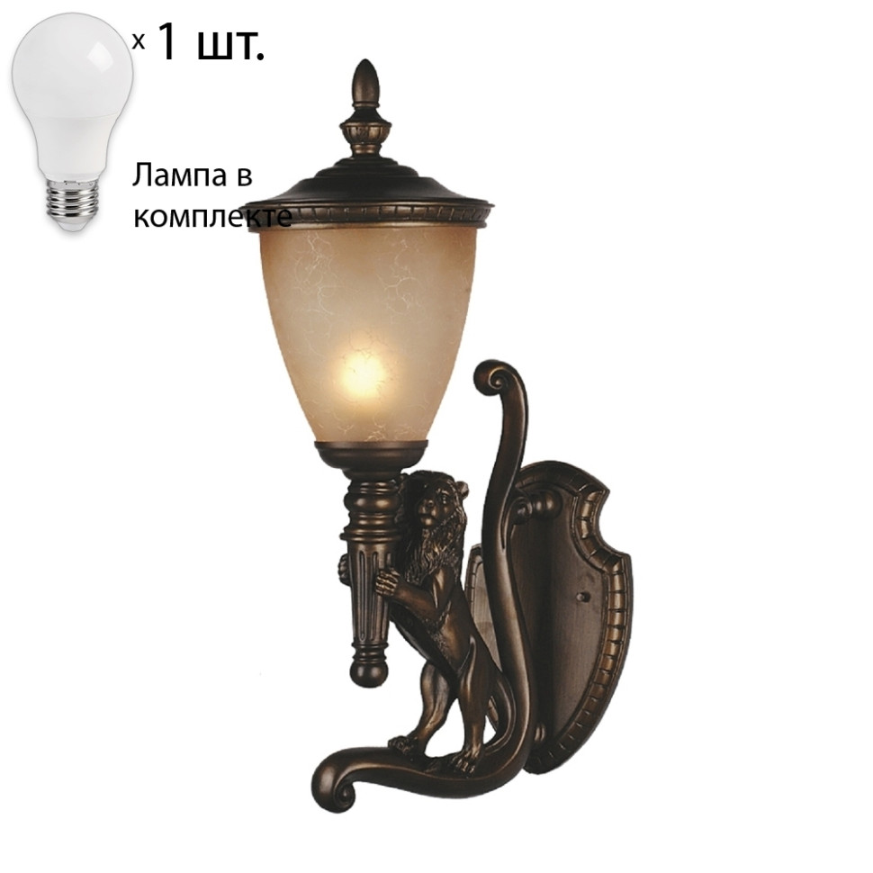 Уличный настенный светильник  с лампочкой Favourite Guards 1337-1WL+Lamps А60