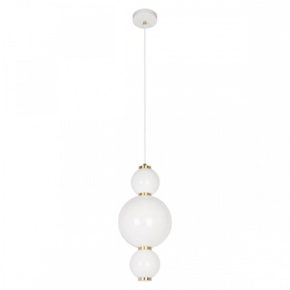 Подвесной светодиодный светильник с белыми плафонами Loft IT Pearls 10205/A, цвет золотой 10205/A - фото 1