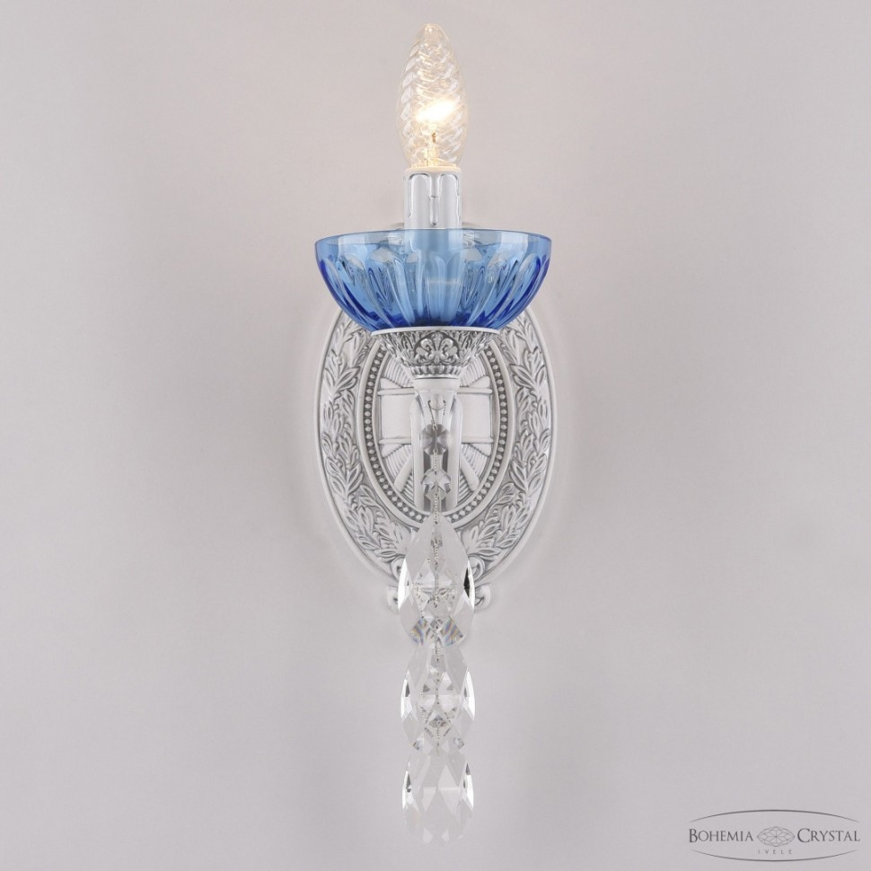 Бра Bohemia Ivele Crystal AL7801 AL7801B10/1/175 B WMN P Aquamarine/M-1H, цвет белый - фото 2