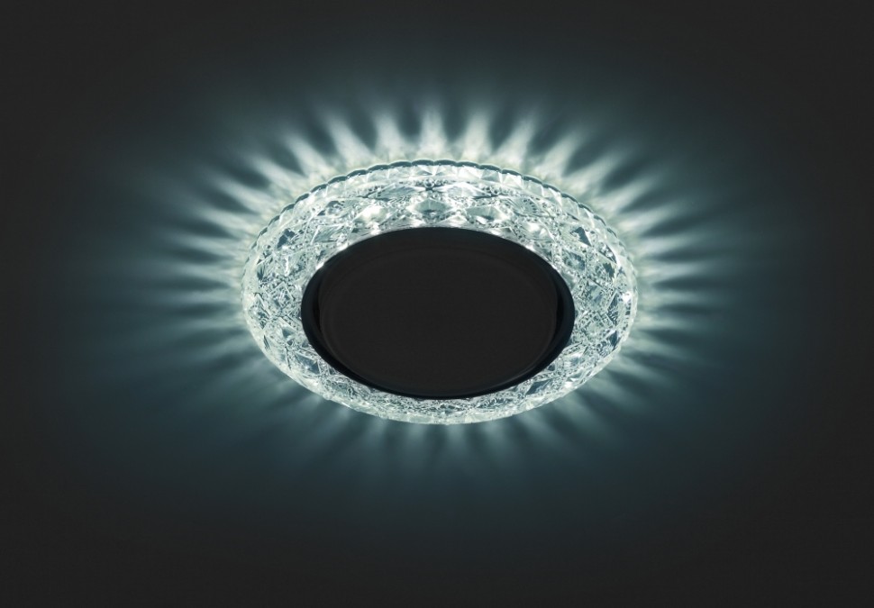 Точечный встраиваемый светильник cо светодиодной подсветкой ЭРА DK LD24 BL/WH Б0029633, цвет хром - фото 3