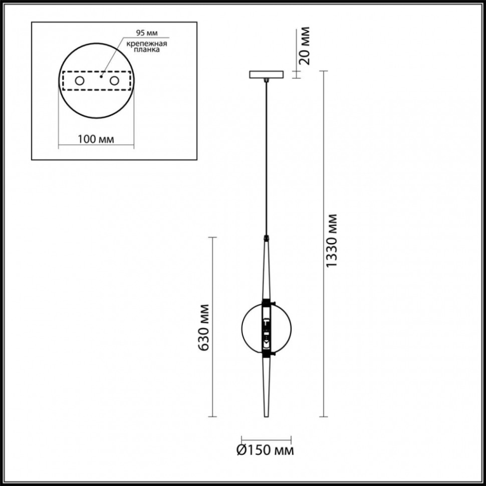 Подвесной светильник Lazia Odeon Light 4981/1, цвет бронза - фото 2