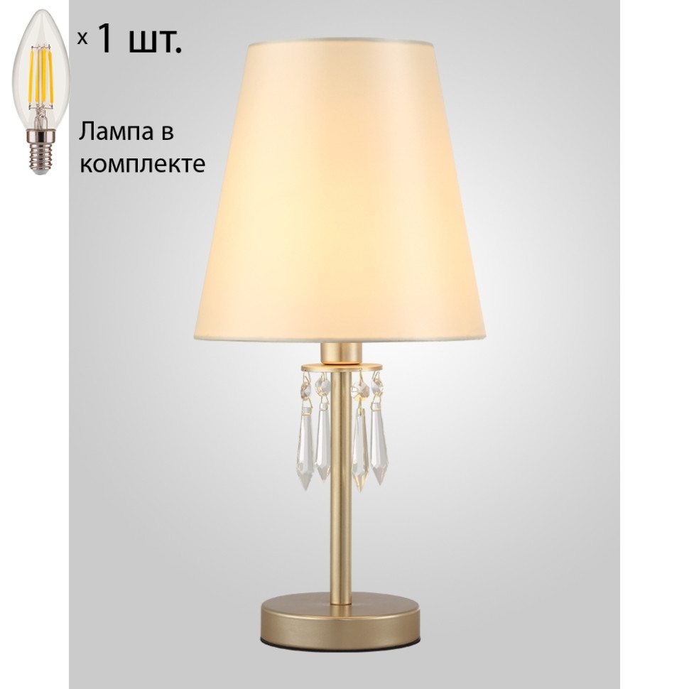 Настольная лампа с лампочкой CRYSTAL LUX RENATA LG1 GOLD+Lamps бра crystal lux renata ap1 gold