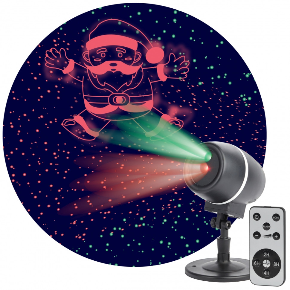Лазерный светильник-проектор ЭРА танцующий Санта ENIOP-06 Б0047977 диско шар проектор