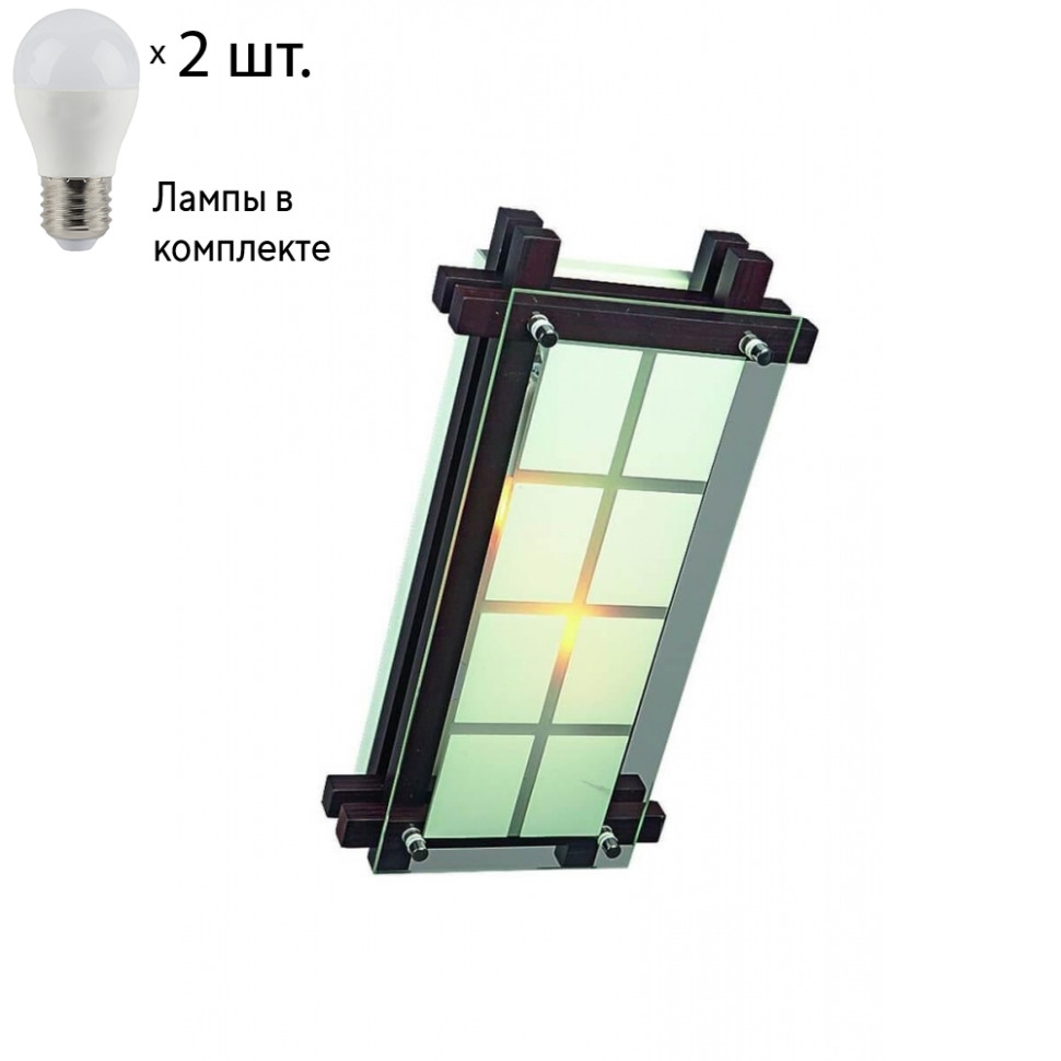 Светильник потолочный с лампочками Omnilux OML-40501-02+Lamps, цвет белый OML-40501-02+Lamps - фото 1