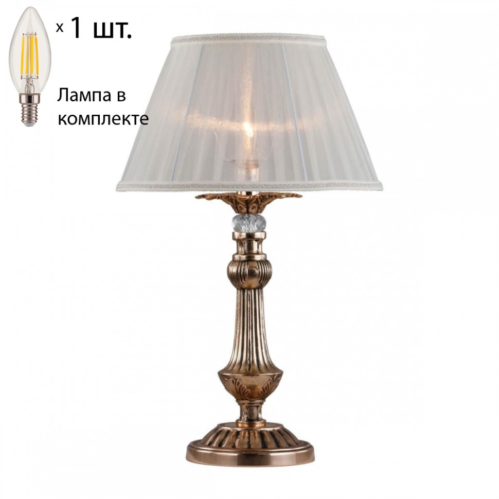 Настольная лампа с лампочкой Omnilux OML-75404-01+Lamps декоративная настольная лампа omnilux valois oml 82314 01