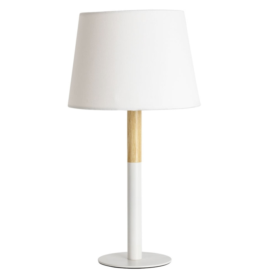 Настольная лампа с лампочками. Комплект от Lustrof. №240913-616527, цвет белый, натуральное дерево - фото 1