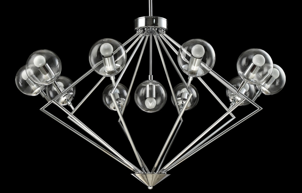 Подвесная люстра с лампочками CRYSTAL LUX FABRICIO SP11 CHROME/TRANSPARENTE+Lamps, цвет хром FABRICIO SP11 CHROME/TRANSPARENTE+Lamps - фото 2