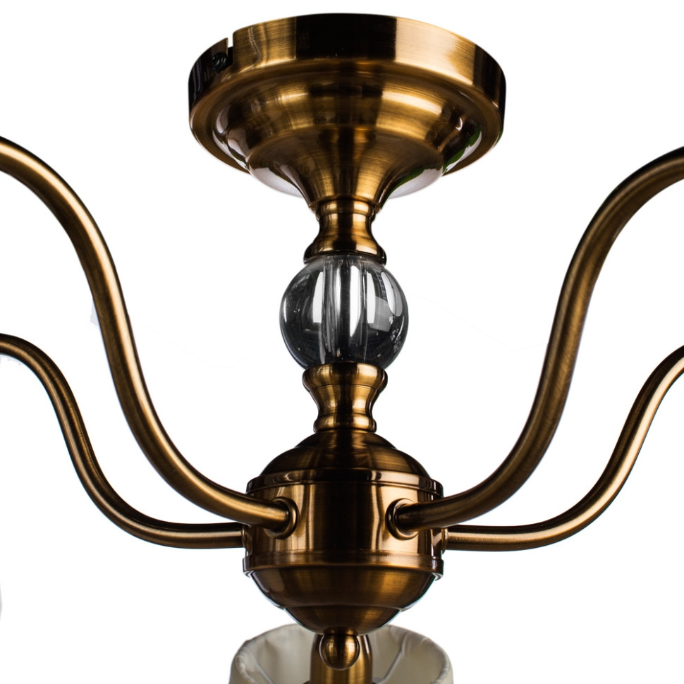 Потолочная люстра Arte Lamp Seville с поддержкой Маруся A1509PL-5PB-М, цвет полированная медь - фото 3