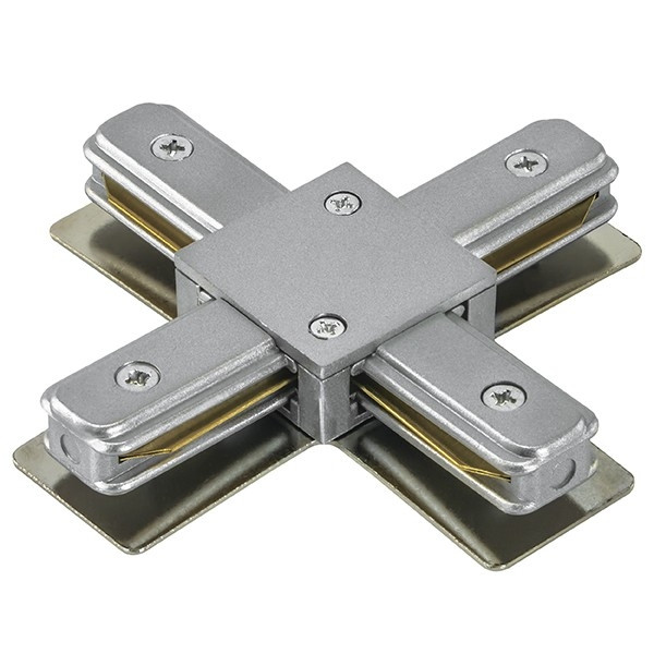 Однофазный X-образный соединитель для шинопровода Lightstar Barra 502149, цвет серый - фото 1