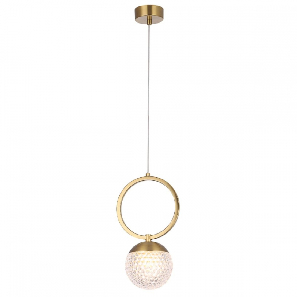 Подвесной светильник с лампочкой CRYSTAL LUX Carolina SP1 V1 BRASS+Lamps, цвет латунь - фото 2