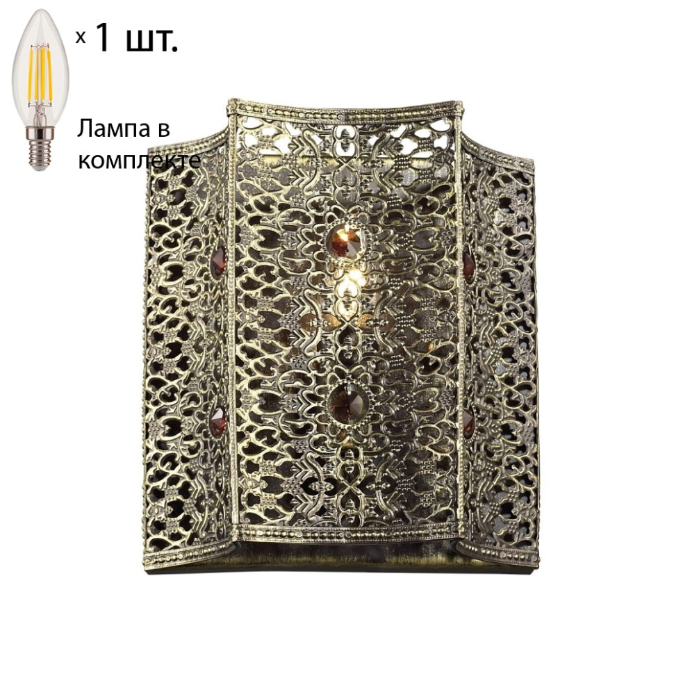 Настенный  светильник с лампочкой Favourite Bazar 1624-1W+Lamps E14 Свеча подвесная люстра favourite 1624 1p bazar