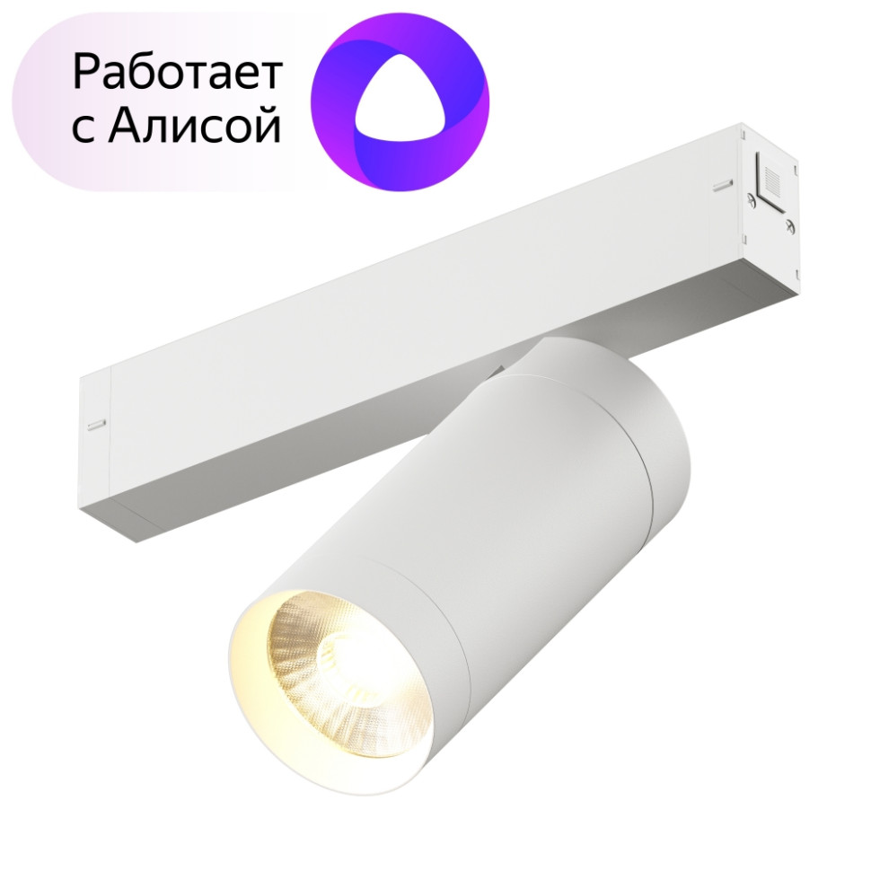 Однофазный LED светильник 20W 3000-6000К для трека с поддержкой ''Алиса'' Smart Denkirs DK8020-WH, цвет белый - фото 1