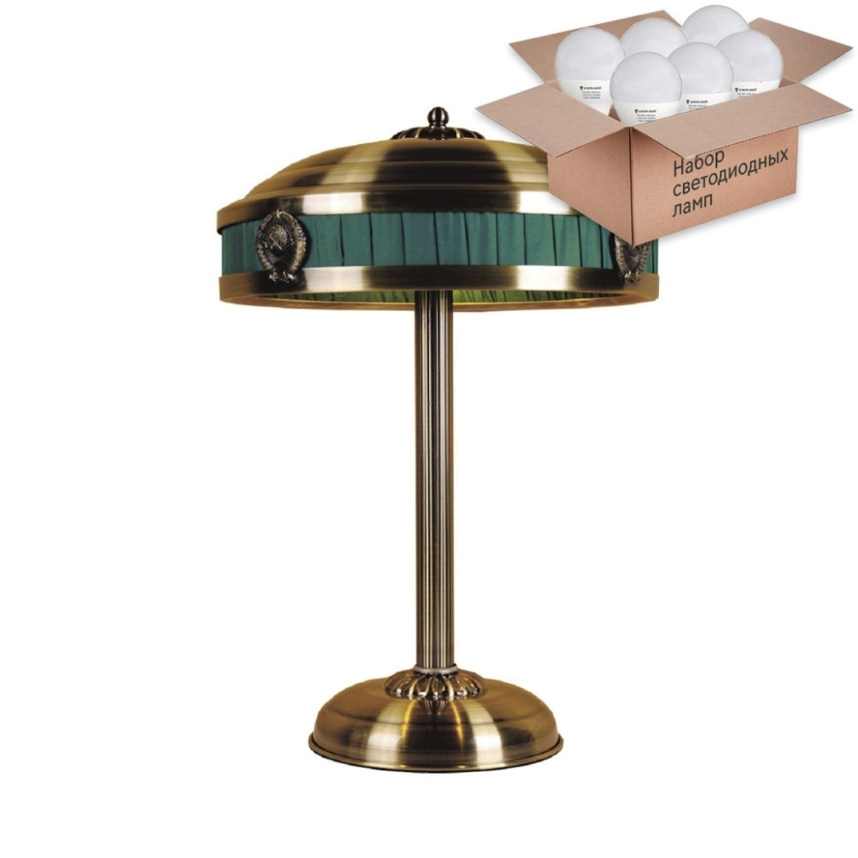 Настольная лампа с лампочками Favourite Cremlin 1274-3T+Lamps E14 P45, цвет текстиль 1274-3T+Lamps E14 P45 - фото 4