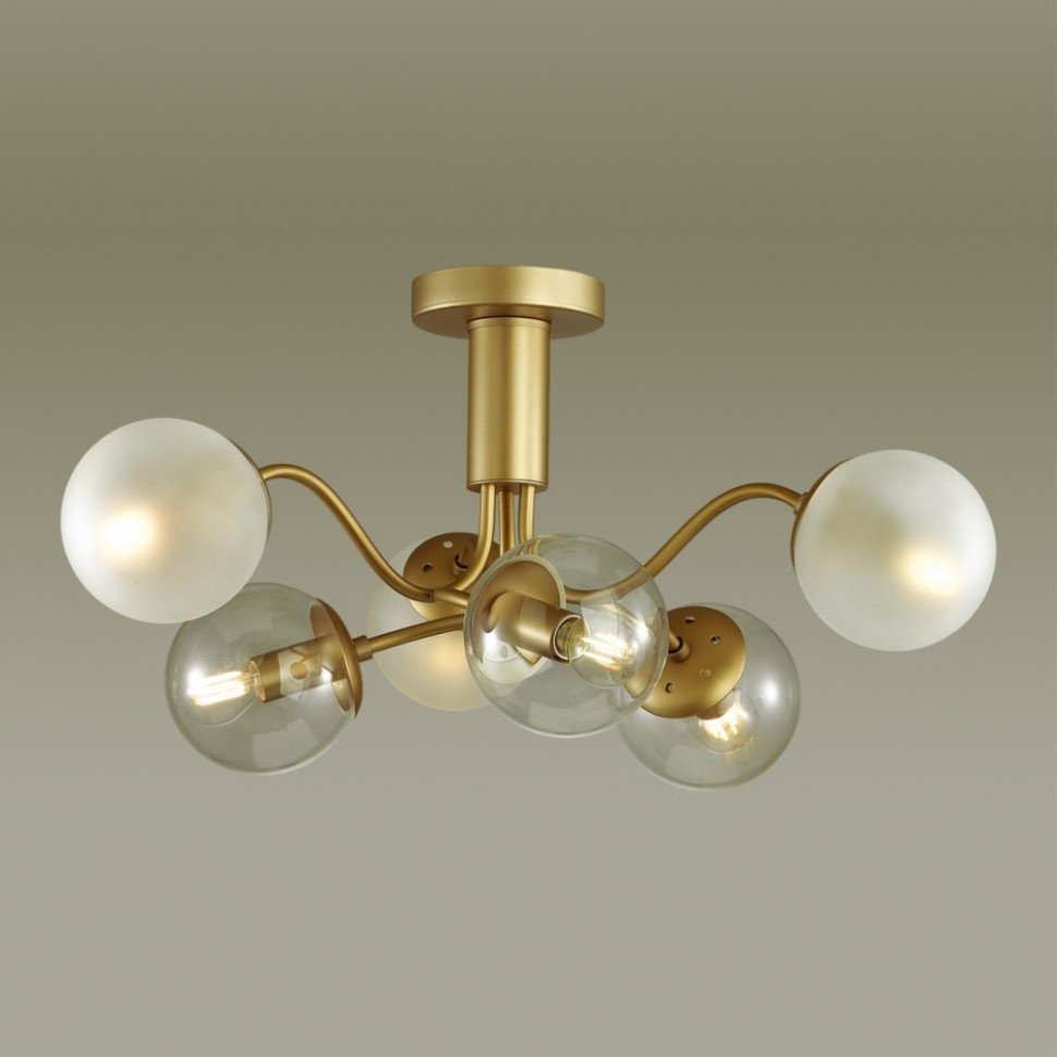 Люстра потолочная Lumion Candice с лампочками 4555/6C+Lamps E14 P45, цвет матовое золото 4555/6C+Lamps E14 P45 - фото 4
