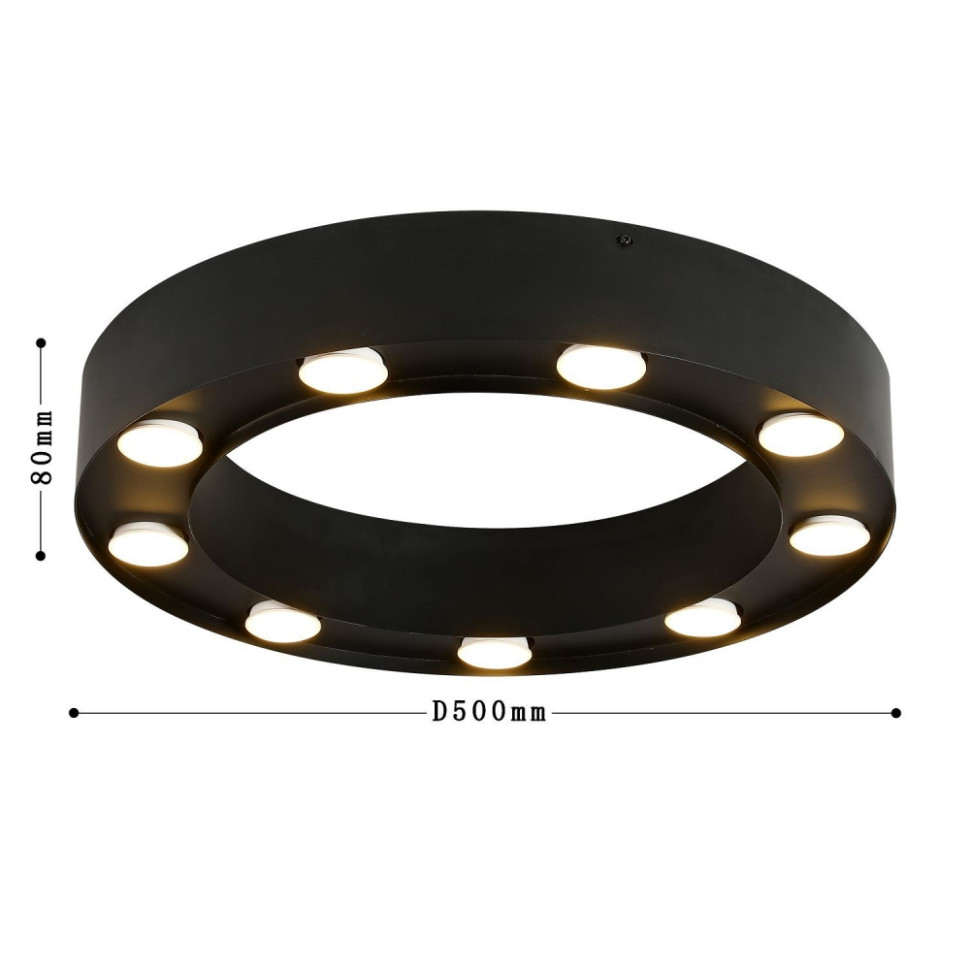 Потолочная люстра с лампочками  Favourite Attica 3007-9U+Lamps Gu10, цвет черный 3007-9U+Lamps Gu10 - фото 4