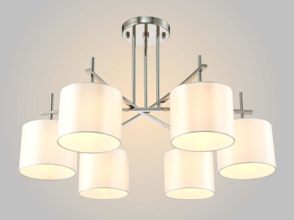 Потолочная люстра с лампочками CRYSTAL LUX SERGIO PL6 NICKEL+Lamps, цвет никель SERGIO PL6 NICKEL+Lamps - фото 1