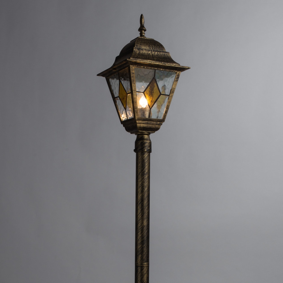 A1016PA-1BN Столб фонарный уличный Arte Lamp Berlin, цвет чёрно-золотой - фото 3