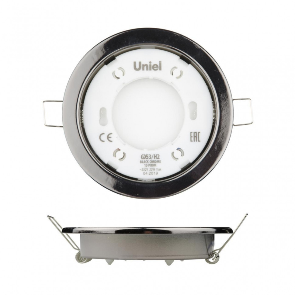 Встраиваемый ультратонкий светильник Uniel GX53/H2 BLACK CHROME 10 PROM (UL-00005055) светодиодный светильник лсп 2х36 gl prom line eco 150 5000