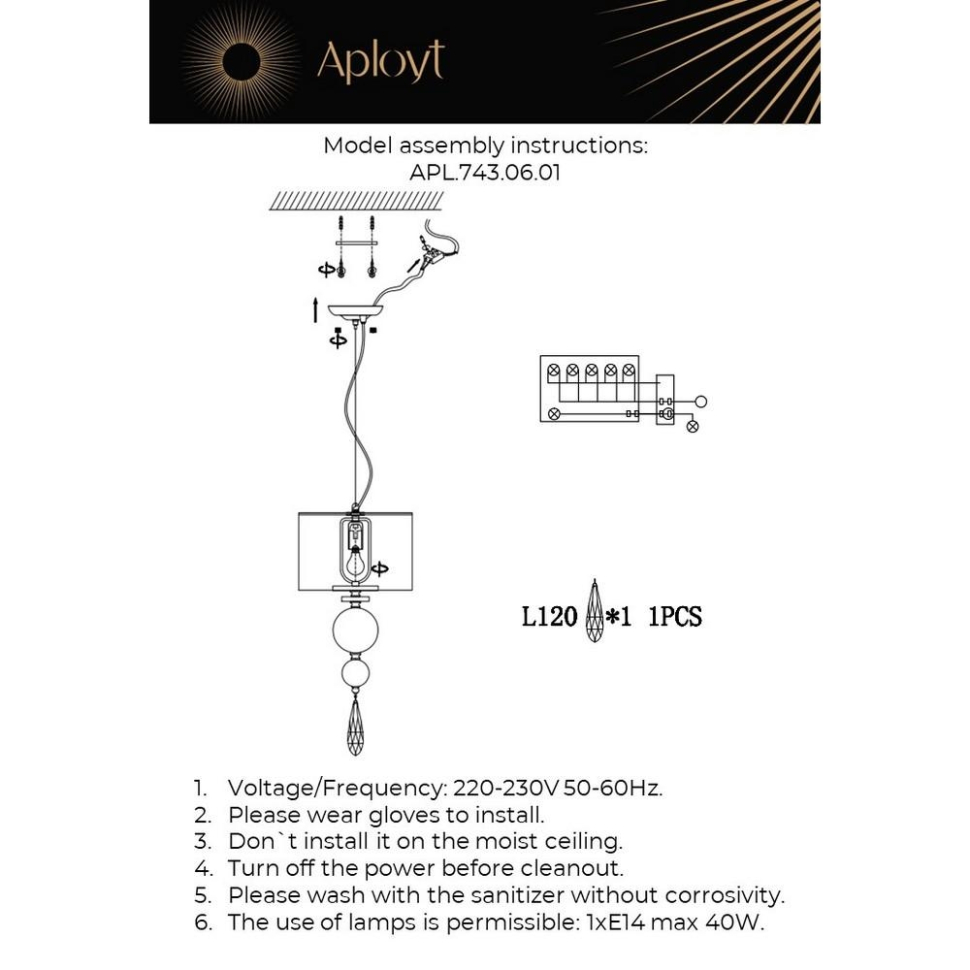 Светильник подвесной с лампочкой APLOYT APL.743.06.01+Lamps, цвет хром - фото 3