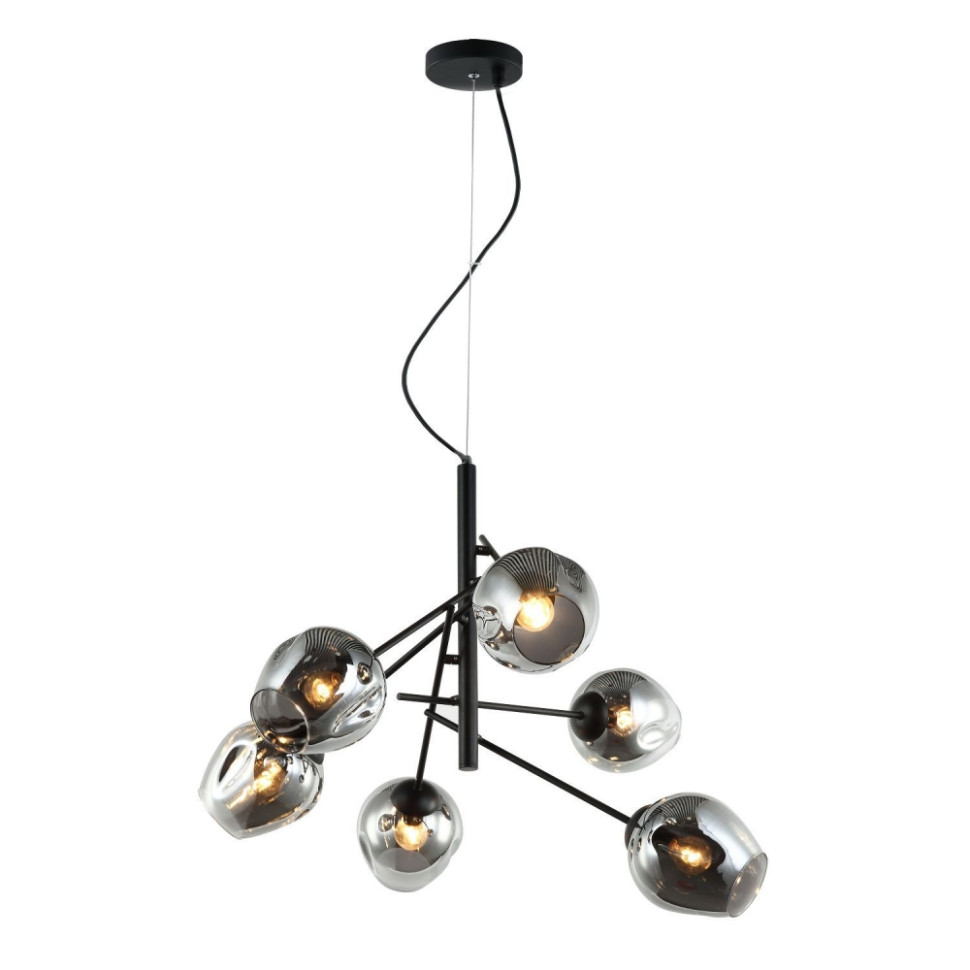 Подвесная люстра с лампочками Favourite Traube 2359-6P+Lamps E27 P45, цвет черный 2359-6P+Lamps E27 P45 - фото 2