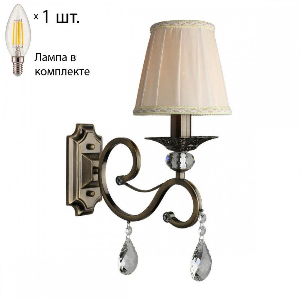 Бра с лампочкой Omnilux OML-79111-01+Lamps, цвет бронза OML-79111-01+Lamps - фото 1