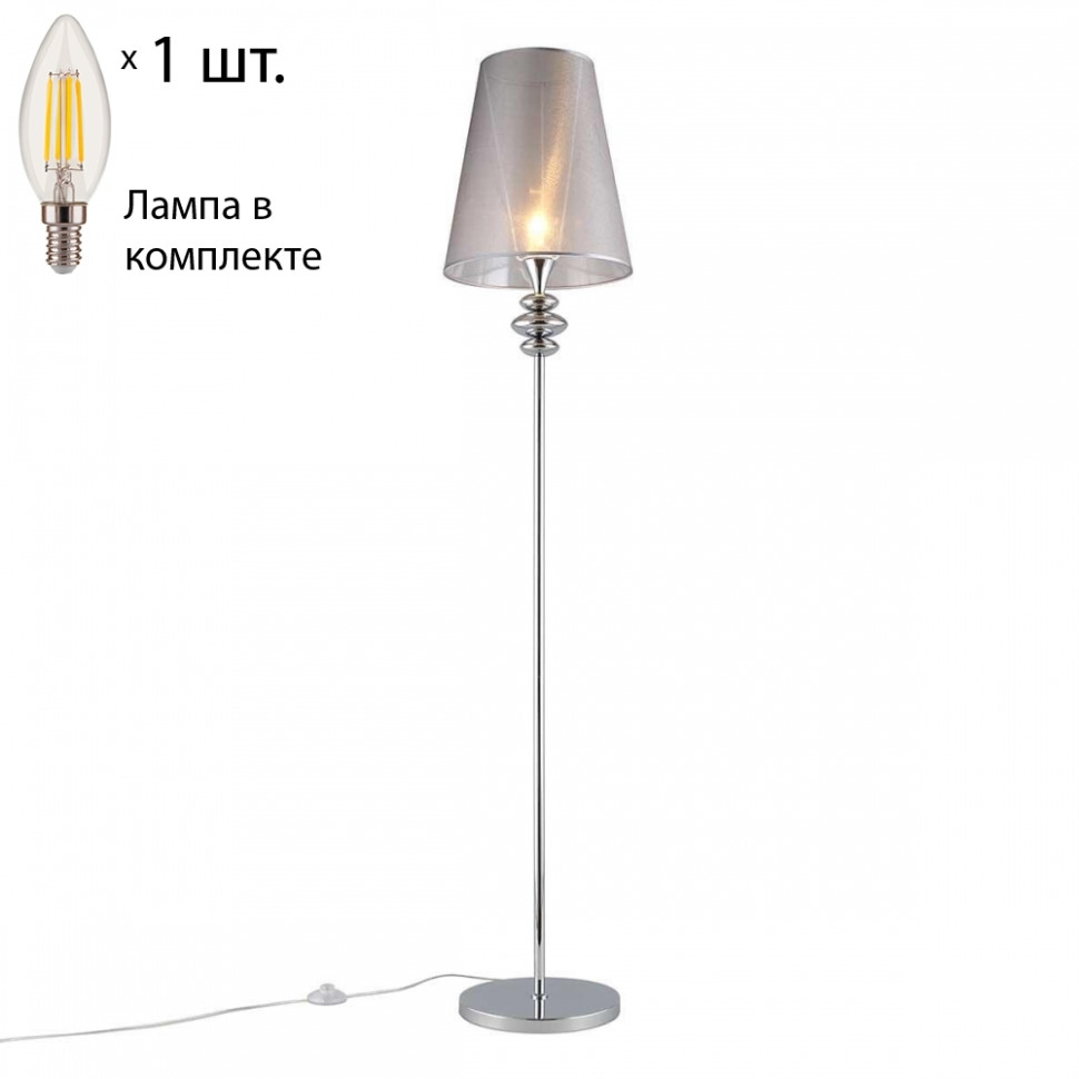 Торшер с лампочкой Omnilux OML-67505-01+Lamps, цвет хром OML-67505-01+Lamps - фото 1
