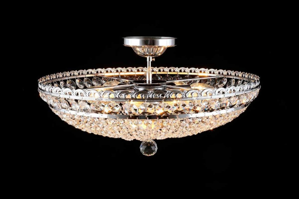 Люстра потолочная со светодиодными лампочками E14, комплект от Lustrof. №333688-656956, цвет никель - фото 4