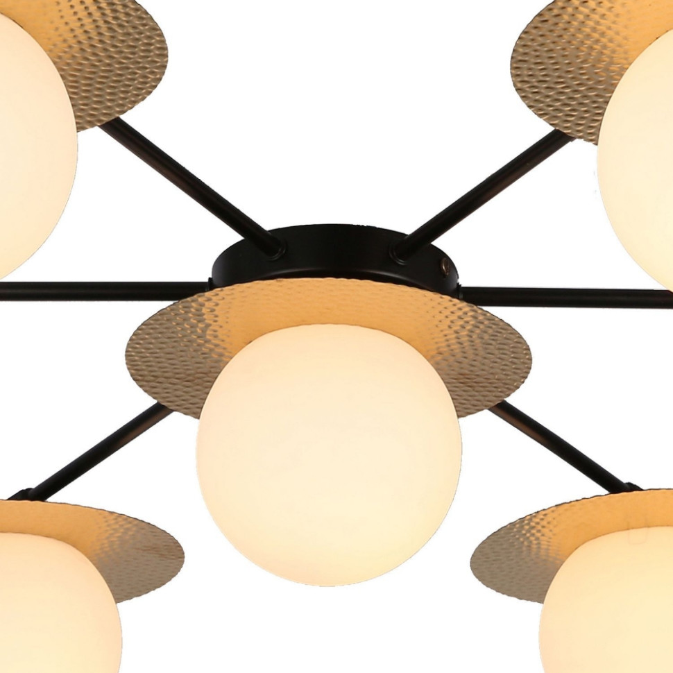 Потолочная люстра с лампочками F-Promo Roshni 3050-7P+Lamps E27 P45, цвет матовый черный, медный 3050-7P+Lamps E27 P45 - фото 3