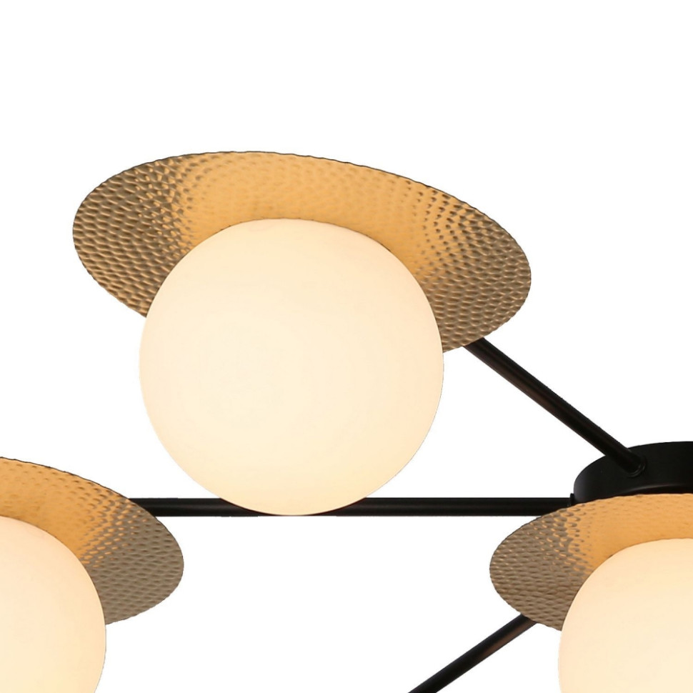 Потолочная люстра с лампочками F-Promo Roshni 3050-7P+Lamps E27 P45, цвет матовый черный, медный 3050-7P+Lamps E27 P45 - фото 4