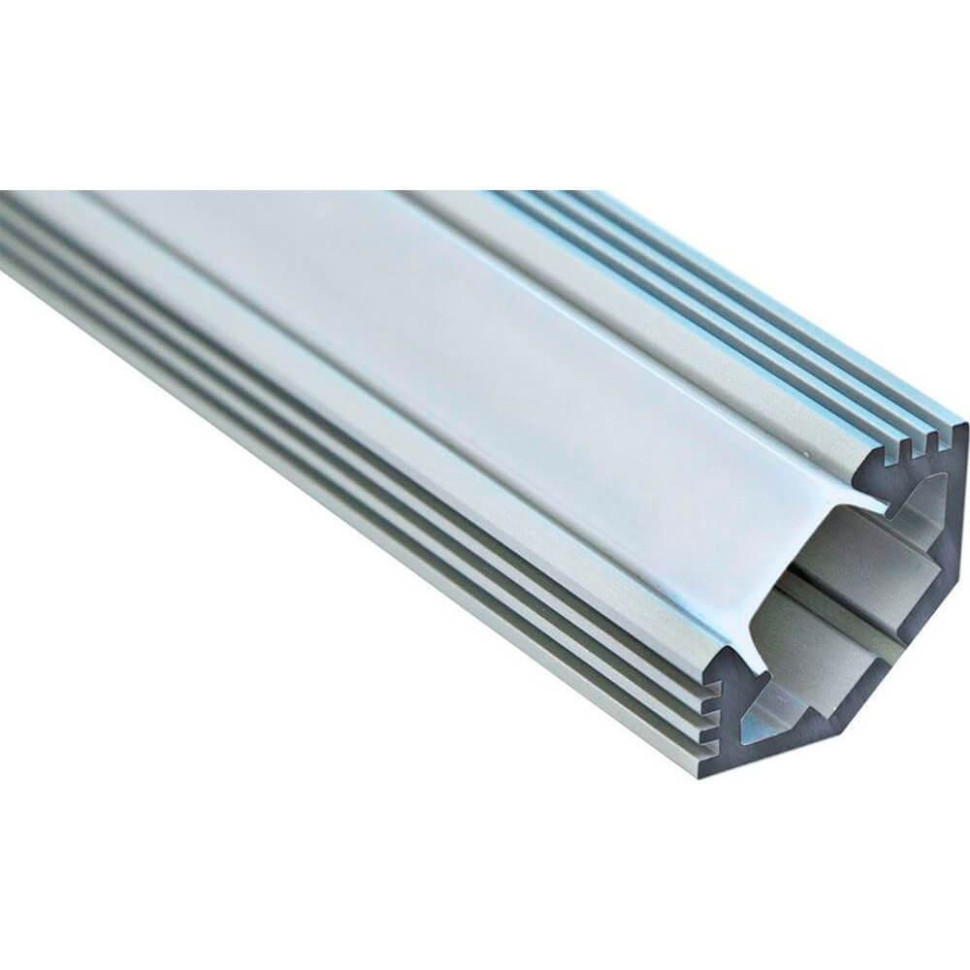 Профиль алюминиевый угловой с фаской, серебро, CAB272 Feron 10270 профиль для светодиодной ленты алюминиевый 2 м серебро угловой