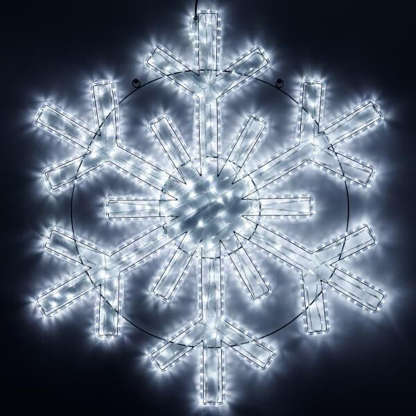 Светодиодная фигура Снежинка холодный свет Ardecoled ARD-Snowflake-M11-1250x1200-604Led White (34260) светодиодная снежинка rich led теплый белый дюралайт на металлокаркасе 70 см 360 led 220 b rl sfdl70 ww