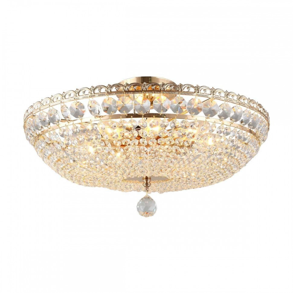 Люстра потолочная со светодиодными лампочками E14, комплект от Lustrof. №333690-656957, цвет золото с чернением - фото 1