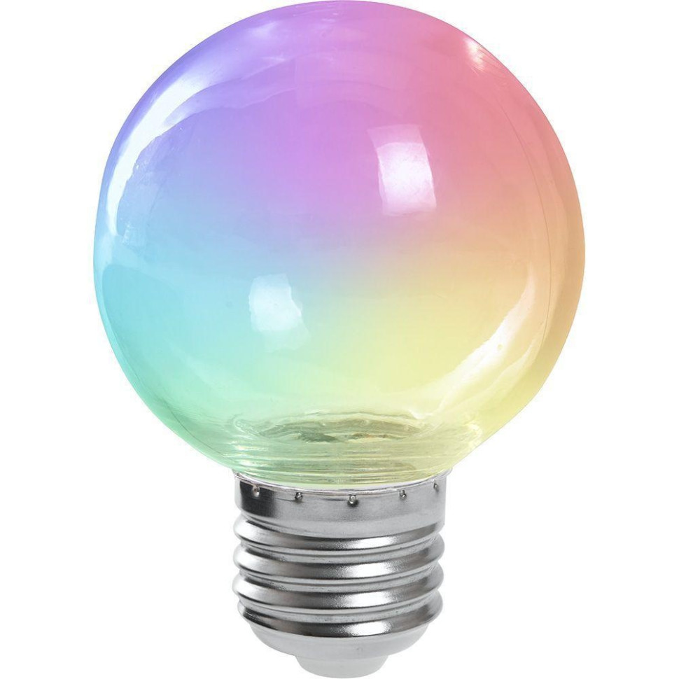 Светодиодная лампа E27, 3W, RGB, G60 для гирлянд белт-лайт CL25, CL50, Feron LB-371 (38130) гирлянда feron белт лайт 20 e27 шаг 50cm ip 65 13м 3м шнур cl50 13 29885