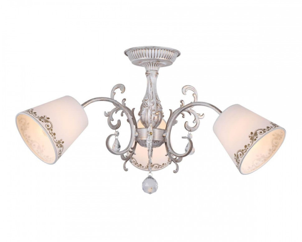 Люстра потолочная со светодиодными лампочками E14, комплект от Lustrof. №102438-656497, цвет белое золото - фото 1