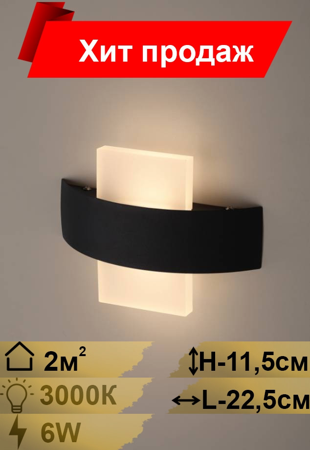 Декоративная подсветка светодиодная ЭРА WL7 WH+BK Подсветка Б0034605, цвет черный - фото 4