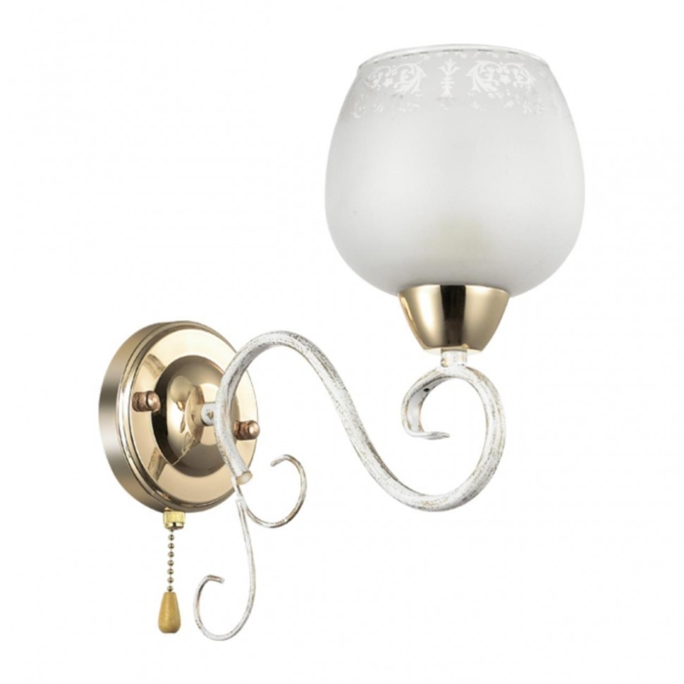 Бра Lumion Biancopa с лампочкой 3505/1W+Lamps E27 P45, цвет белый с золотой патиной, золото 3505/1W+Lamps E27 P45 - фото 2