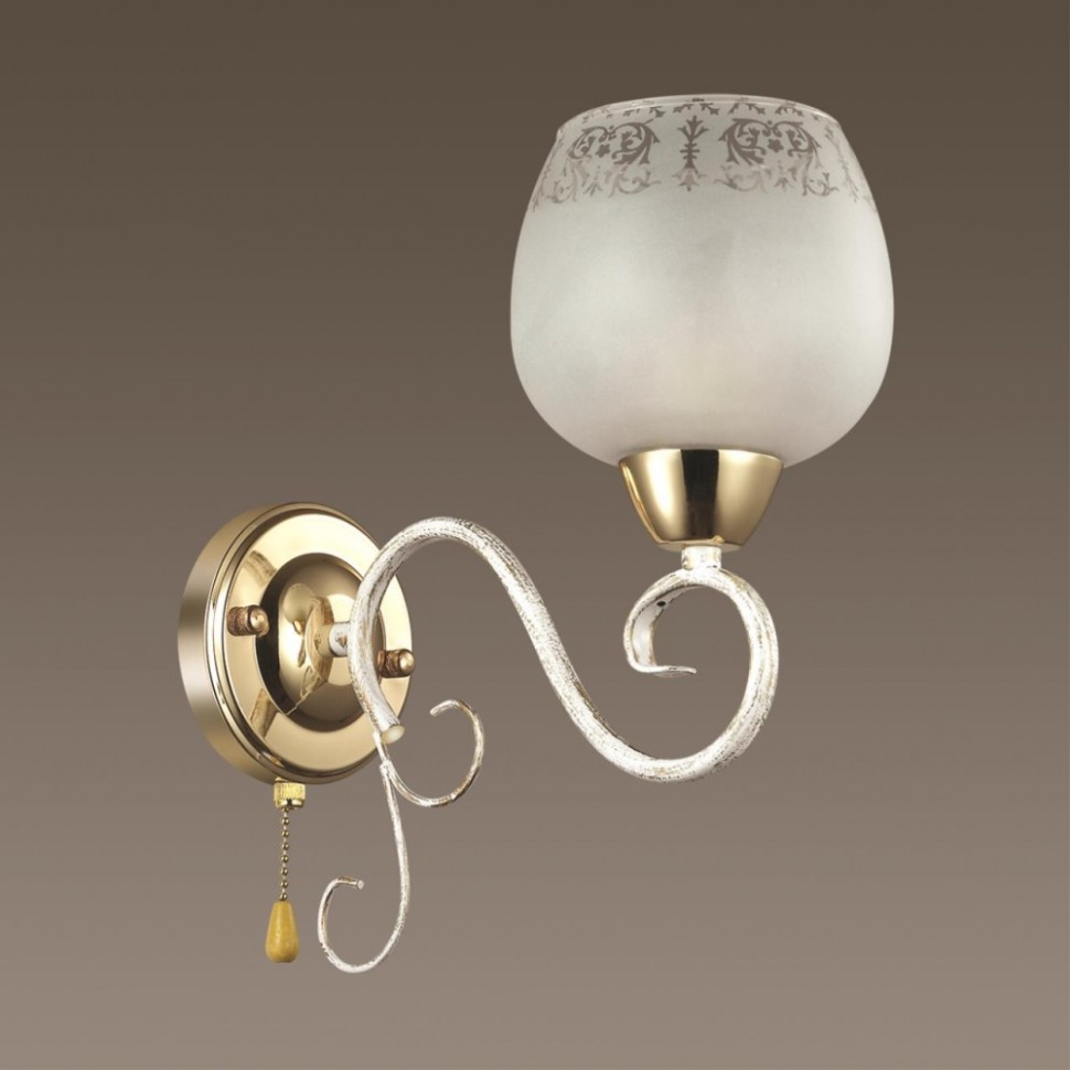 Бра Lumion Biancopa с лампочкой 3505/1W+Lamps E27 P45, цвет белый с золотой патиной, золото 3505/1W+Lamps E27 P45 - фото 3