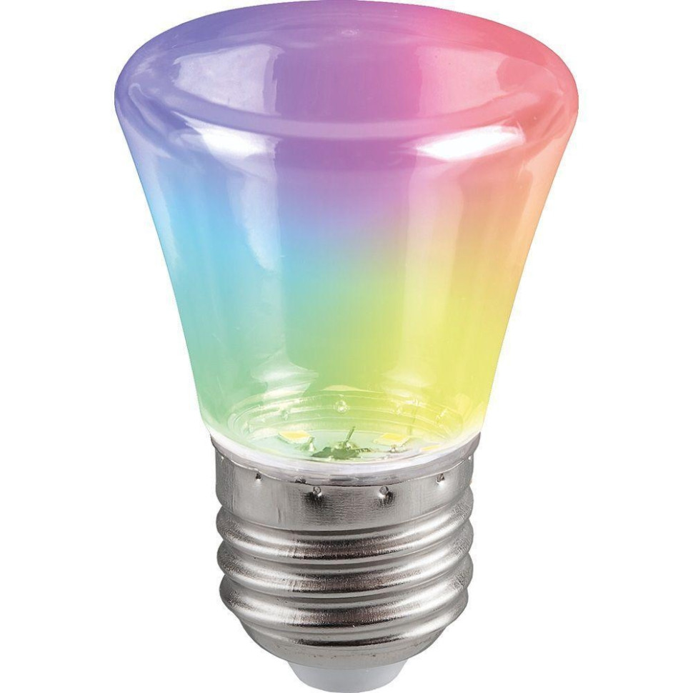 Светодиодная лампа для гирлянд белт-лайт CL25, CL50, E27 1W RGB Feron LB-372 38131 гирлянда евро белт лайт на подвесах cl50 13 1 230v ip65 13м