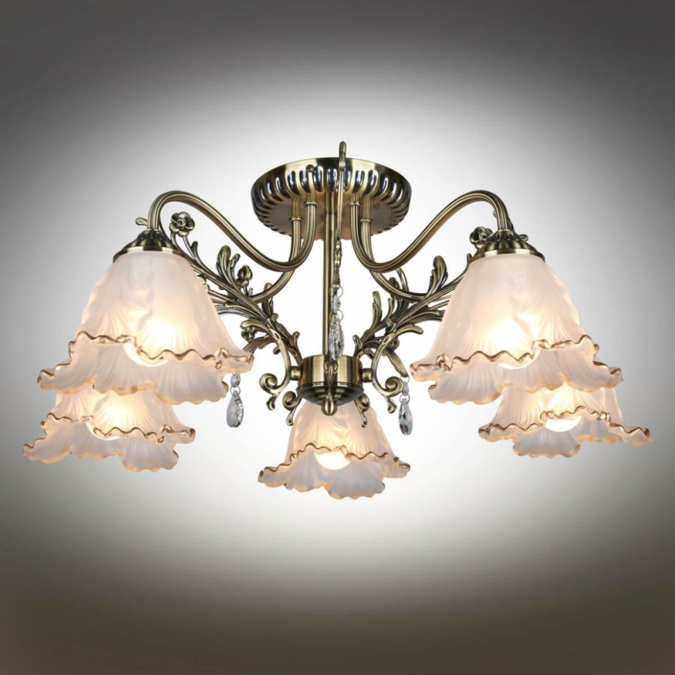 Люстра потолочная с лампочками Omnilux OML-54807-05+Lamps, цвет бронза OML-54807-05+Lamps - фото 3