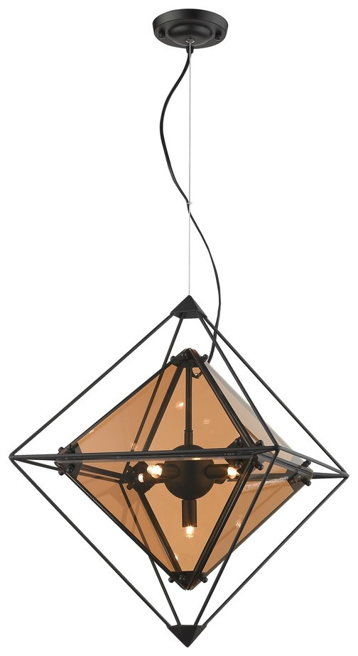 Люстра подвесная со светодиодными лампочками G9, комплект от Lustrof. №151416-623065, цвет чёрный матовый - фото 1