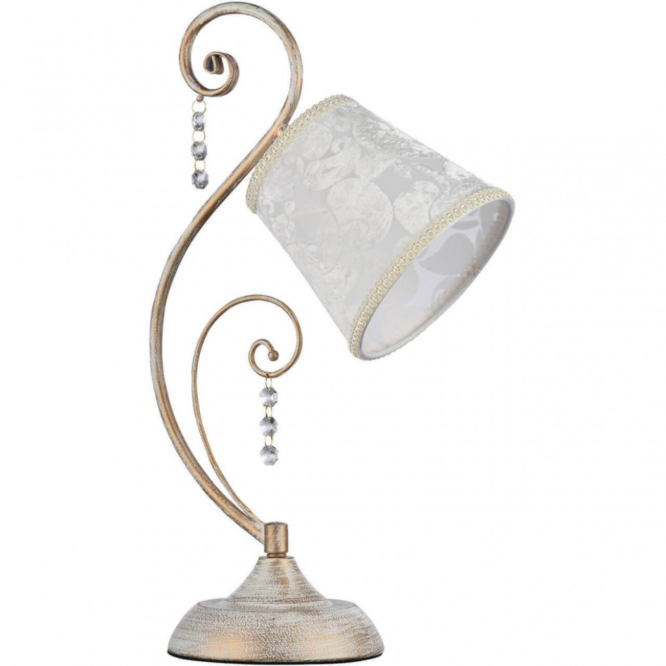 FR2406-TL-01-WG Настольный светильник Freya Lorette (FR406-11-W), цвет белый с золотой патиной - фото 1