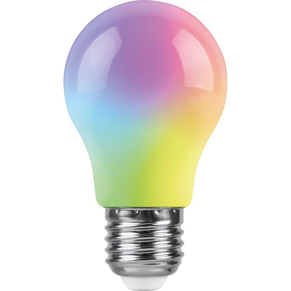 Светодиодная лампа E27, 3W, RGB, A50 для гирлянд белт-лайт CL25, CL50, Feron LB-375 (38118) led 2blr 50cm 10m 240v r белт лайт с лампами красный пр