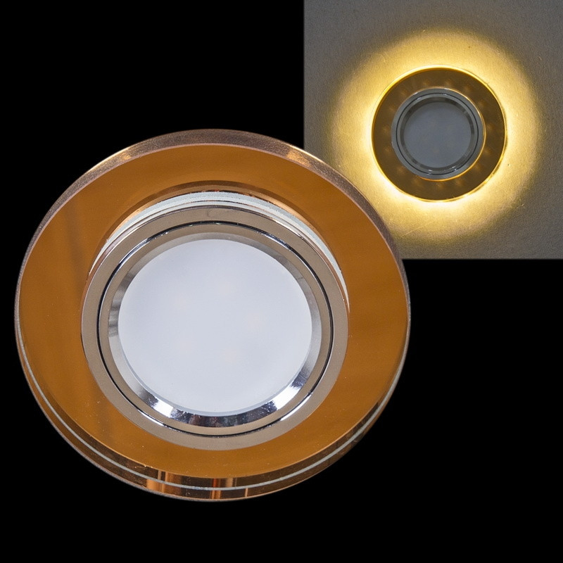 Встраиваемый светильник с LED подсветкой Reluce 16309-9.0-001LF MR16+LED3W TEA (1390122), цвет хром - фото 1