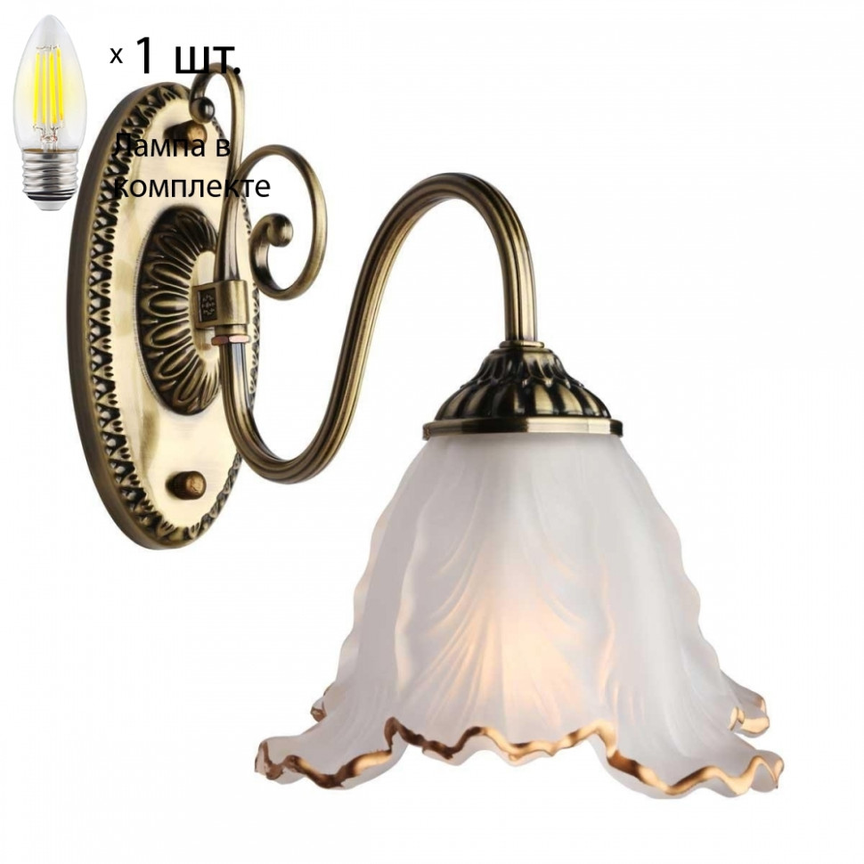 Бра с лампочкой Omnilux OML-54801-01+Lamps, цвет бронза OML-54801-01+Lamps - фото 1