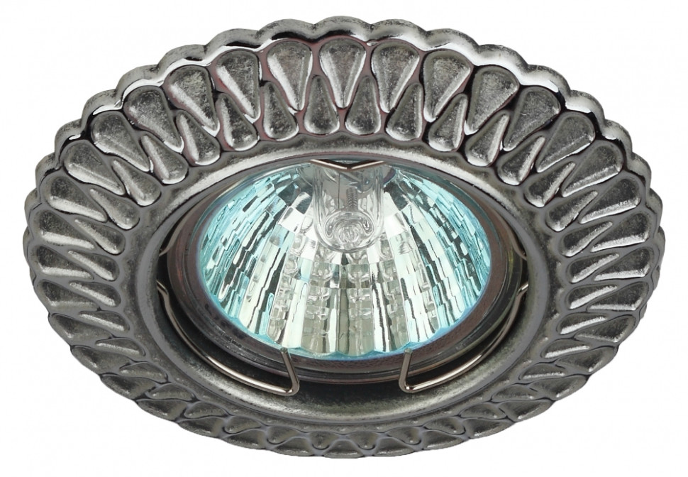 Точечный встраиваемый штампованный светильник ЭРА ST4 CH/SS Б0036482, цвет серебро - фото 1